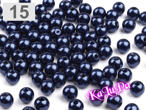 Korálky GLANCE plast kul. Ø6mm-75/ks Black Iris
