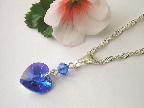 Swarovski srdíčko Sapphire...na přání — foto 1