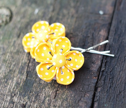 Kanzaši sponky sunflower — foto 1
