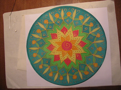 Mandala na hedvabi 20 cm — foto 1