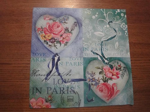 Ubrousek na decoupage - love in Paris