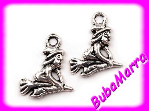 2ks ~ JEŽIBABA ~ kovový přívěšek 10x15mm ~ platina