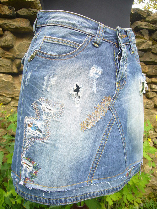 Denim sukně - coffe — foto 1
