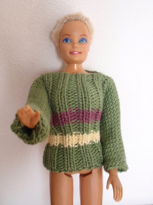 Barbie - zelený svetr s pruhy — foto 1