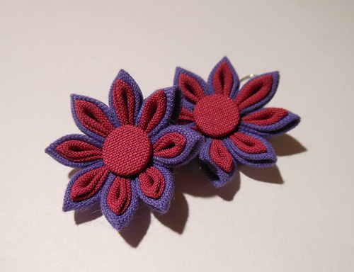 Náušnice z kanzashi — foto 1