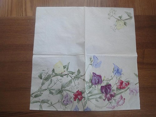 Ubrousek na decoupage - fazolový květ