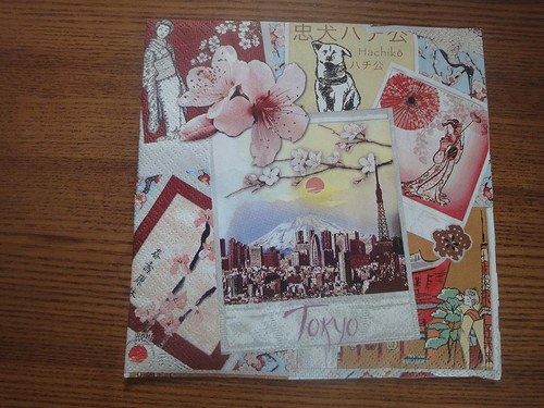 Ubrousek na decoupage - Tokio