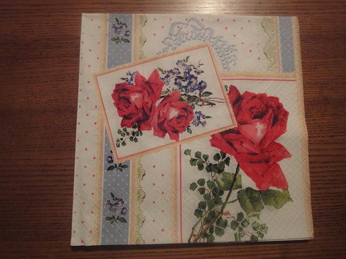 Ubrousek na decoupage - patchwork růže — foto 1