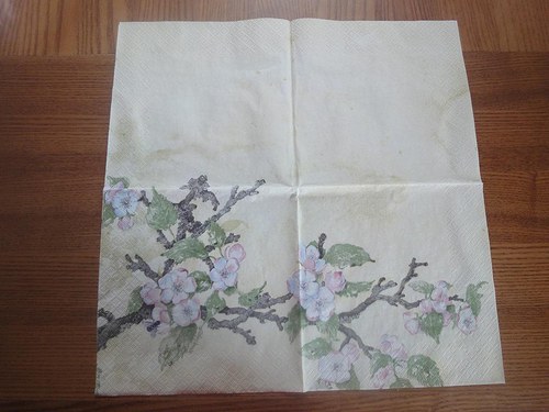 Ubrousek na decoupage - rozkvetlá větvička