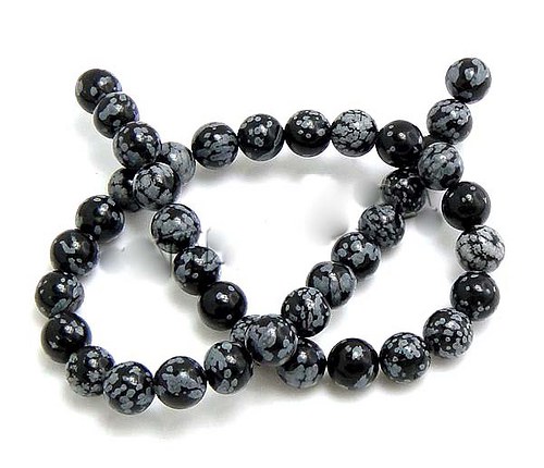 Obsidián Sněžný - 8mm