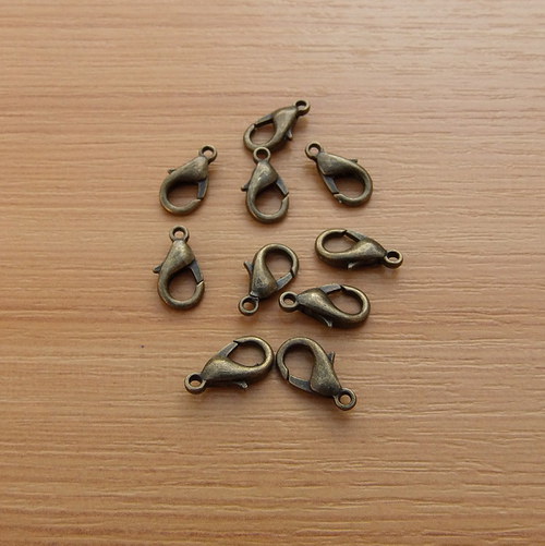Karabinka - bronz 12 mm - bez niklu - 10 kusů