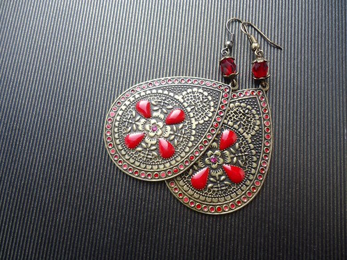 Náušnice " Red Dribblet " — foto 1