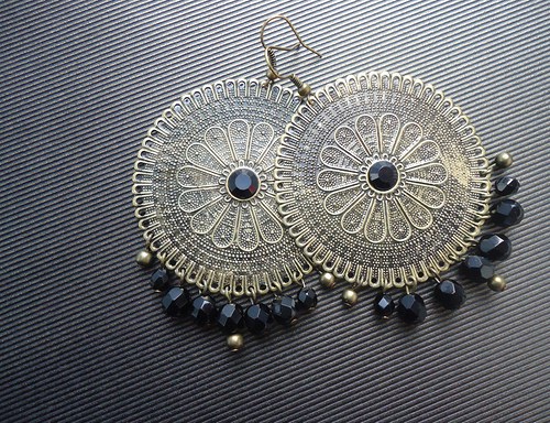 Náušnice " Black filigree " — foto 1