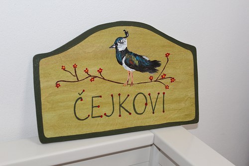 Dřevěná cedulka na dveře ČEJKOVI