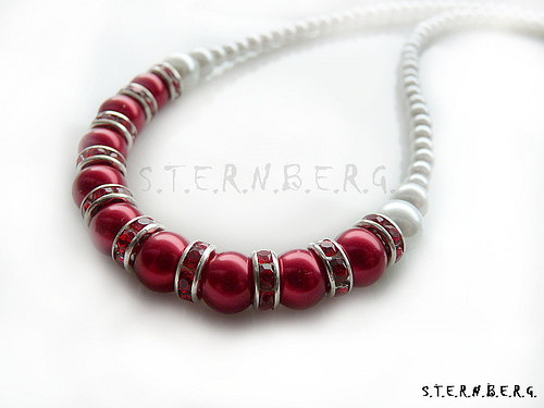 Perlový Náhrdelník Red And White — foto 1