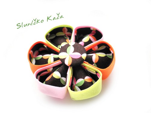 Kanzashi brož Kulatá extravagance — foto 1