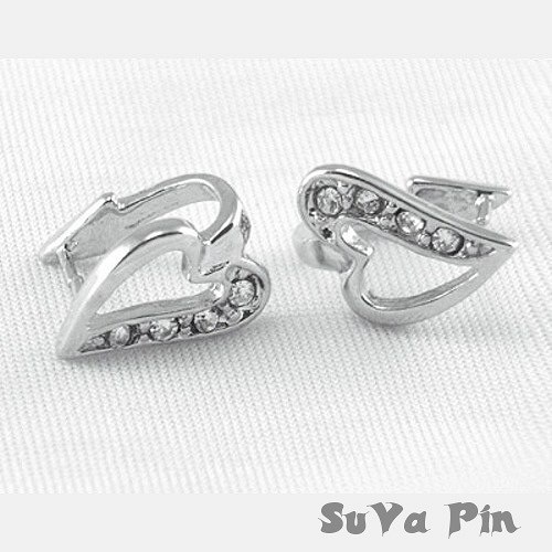 Šlupna srdce 13 mm barva platina , 2 ks