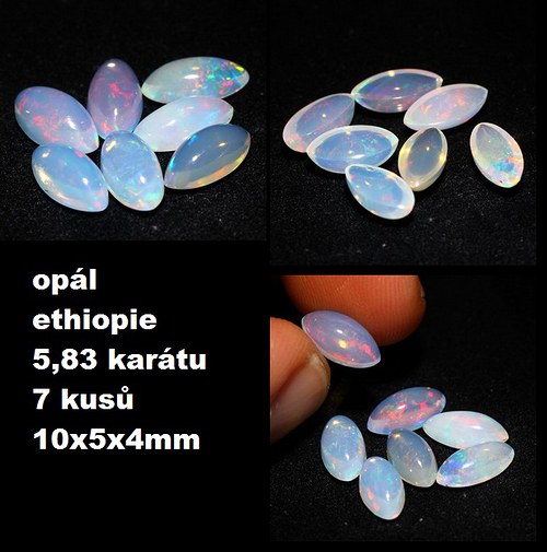 Opál- CABOCHON-set 7ks- ETHIOPIE 5,83 karátu — foto 1