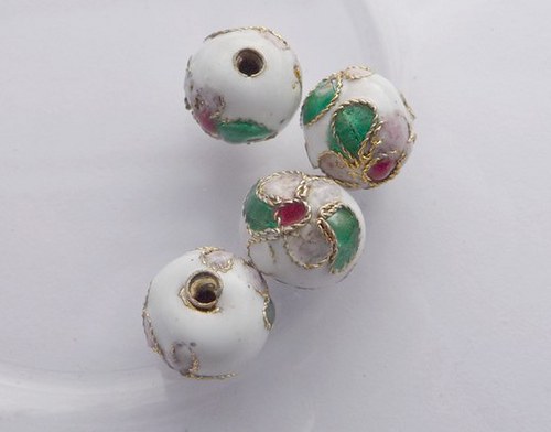Korálky kovové CLOISONNE 10mm, 2ks — foto 1