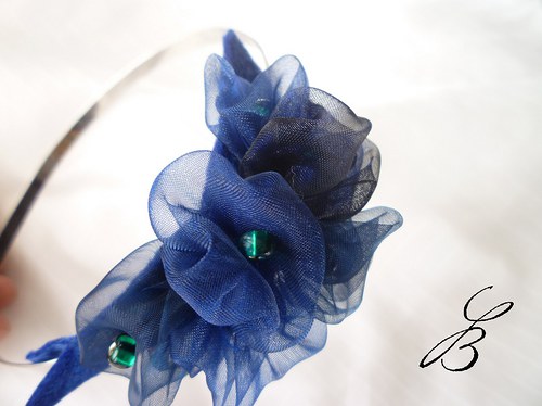 Hortenzie modrásek - čelenka s broží — foto 1