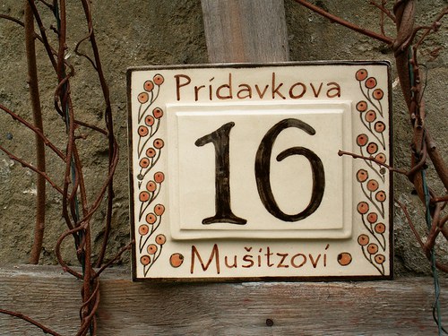 Keramické domovní číslo na zakázku
