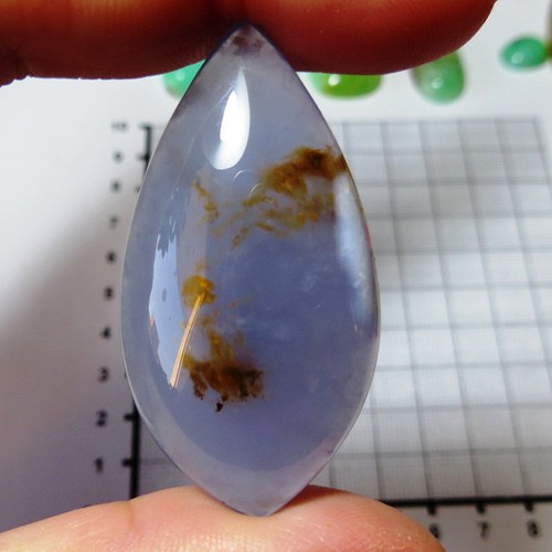 Extra Modrý chalcedon , větší kabošon č.1 — foto 1