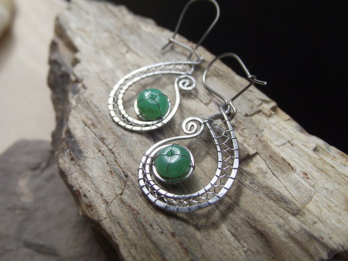 Náušnice z chrysoprasu — foto 1