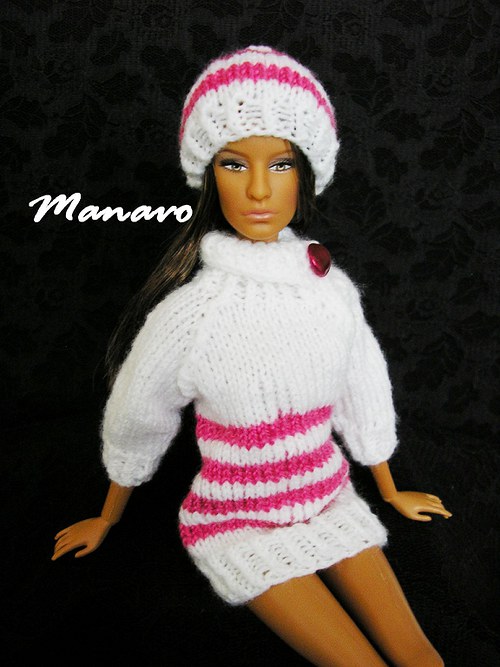 Bílý komplet na zimu pro Barbie — foto 1