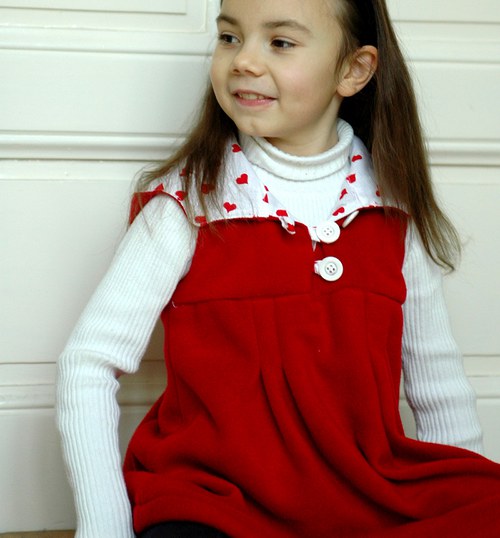Fleecová tunika Červená Karkulka — foto 1