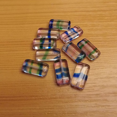 Pruhované korálky 15 x 8 mm