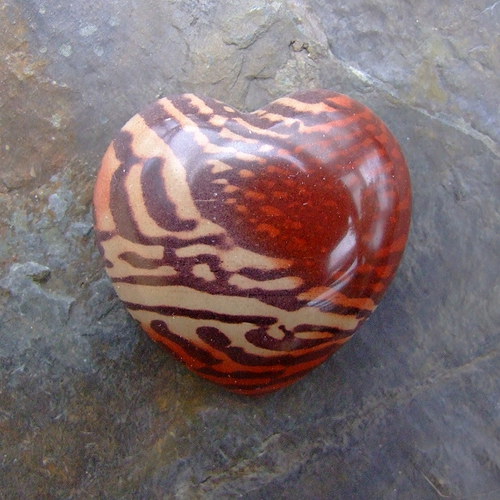 Jaspis zebra, srdce -kabošon č .635 — foto 1