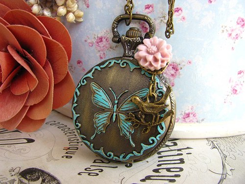 Náhrdelník Patina butterfly II — foto 1