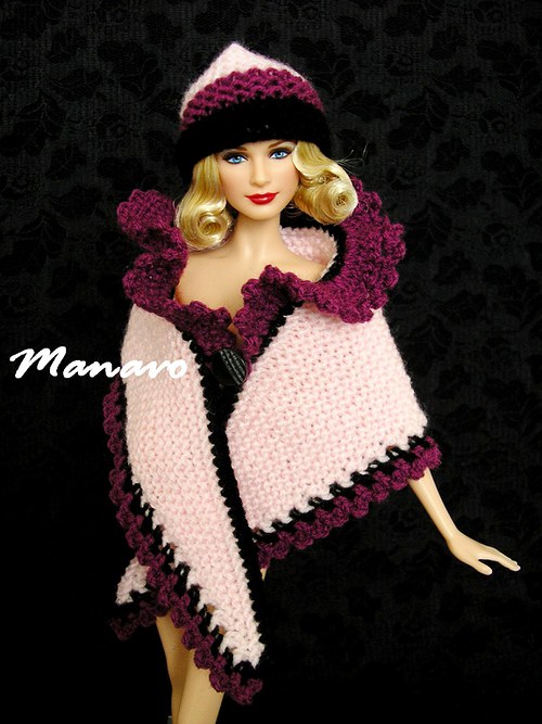 Růžový pléd s čepicí pro Barbie — foto 1