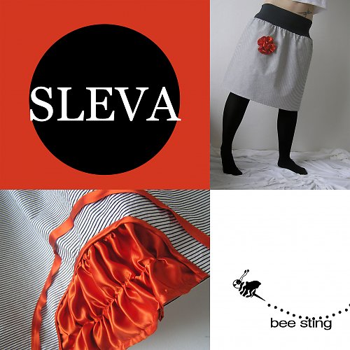 Sukýnka black and white and orange — foto 1