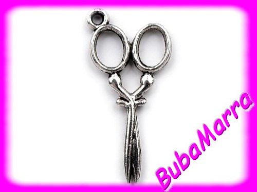 2ks ~ NŮŽKY ~ oboustranný přívěšek 13x30mm ~ plat.