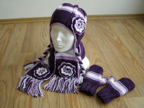 Zimní háčkovaná souprava — foto 1