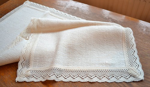Bělený len - ubrus 40x90cm — foto 1