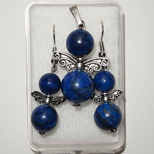 Naušnice a přívěšek - Andělíčci - Lapis Lazuli — foto 1