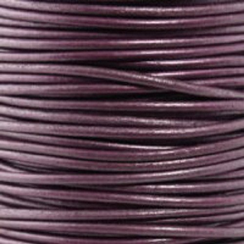 Indická kulatá kůže metalická fialová 1 mm