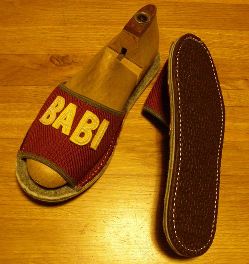 Domácí šité pantofle "BABI" vel.5 — foto 1
