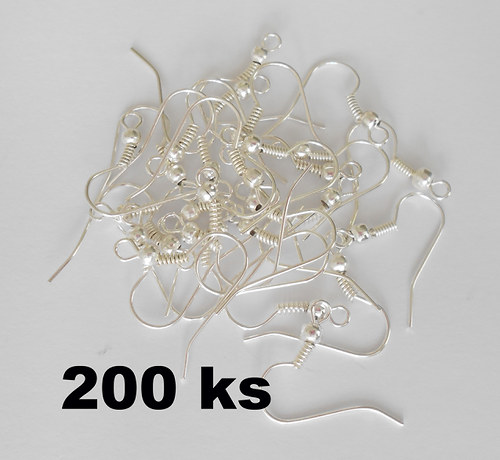 Náušnicové háčky stříbrné - 200ks — foto 1