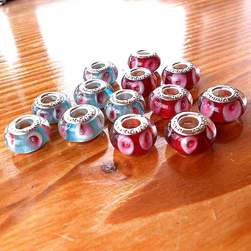 Lampwork 14mm - 1ks - Červená