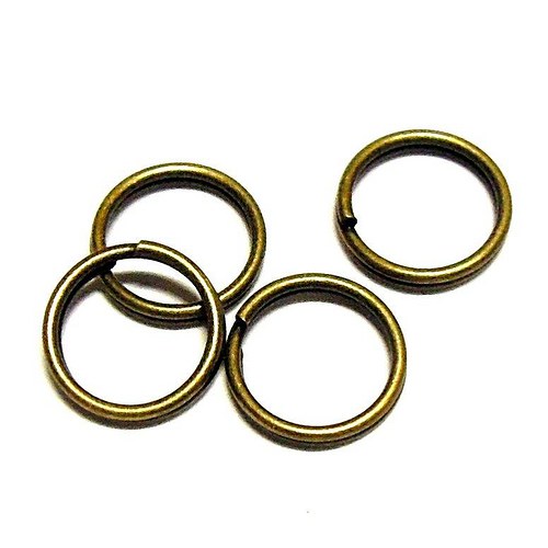 Kroužek dvojitý 7 mm - starobronz - 10 ks