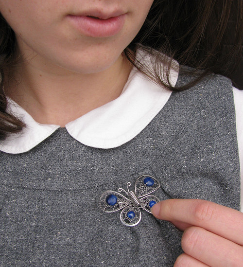 Motýl- brož "Lapis lazuli" — foto 1