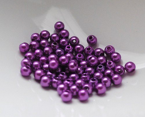 VOSK.KORÁLKY - plast - 4mm- 50ks — foto 1