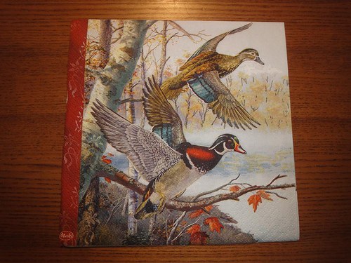 Ubrousek na decoupage - divoké kachny