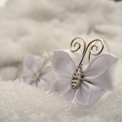 Kanzashi náušnice na přání — foto 1