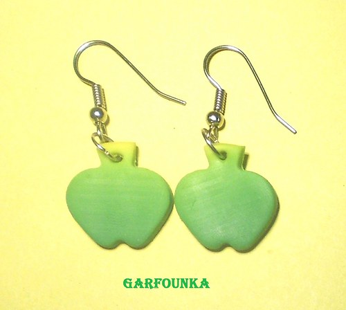 Fimo naušnice jablíčka žluto - zelené — foto 1