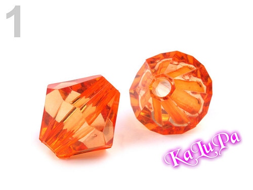 4 ks - Korálky BROUŠENÉ plast 12x12mm sluníčko(1)
