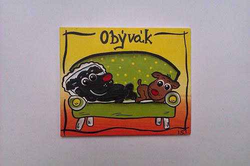 Cedulka na dveře-psík obývák